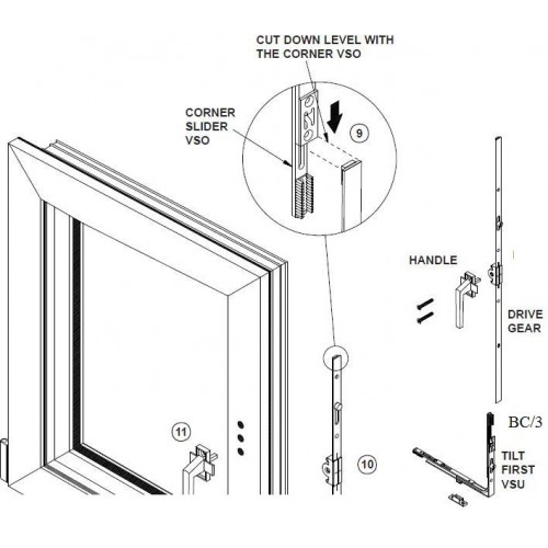 SI Siegenia Tilt and Turn Drive Gear Window/Door Lock Mechanism
